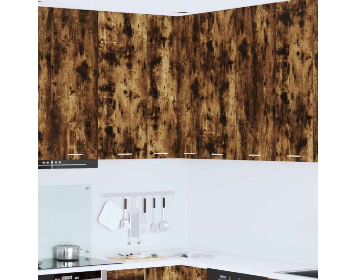 Sonata H Висящ шкаф с рафт Riga Димящ дъб и бяло 57 x 57 x 100 см