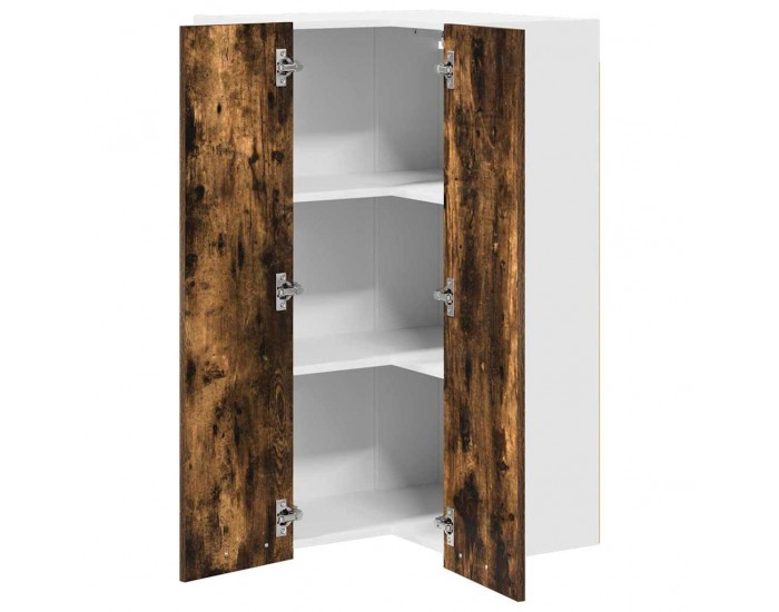 Sonata H Висящ шкаф с рафт Riga Димящ дъб и бяло 57 x 57 x 100 см