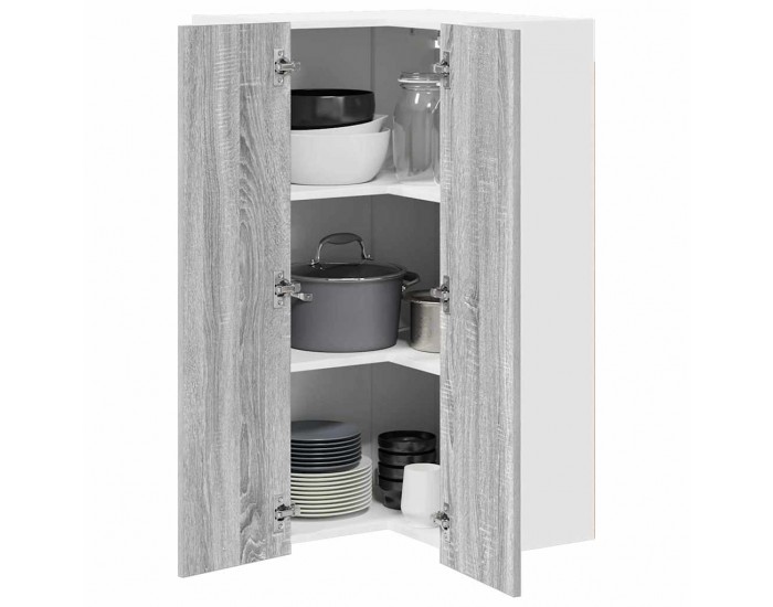 Sonata H Висящ шкаф с рафт Riga Сив Сонома и бяло 57 x 57 x 100 см