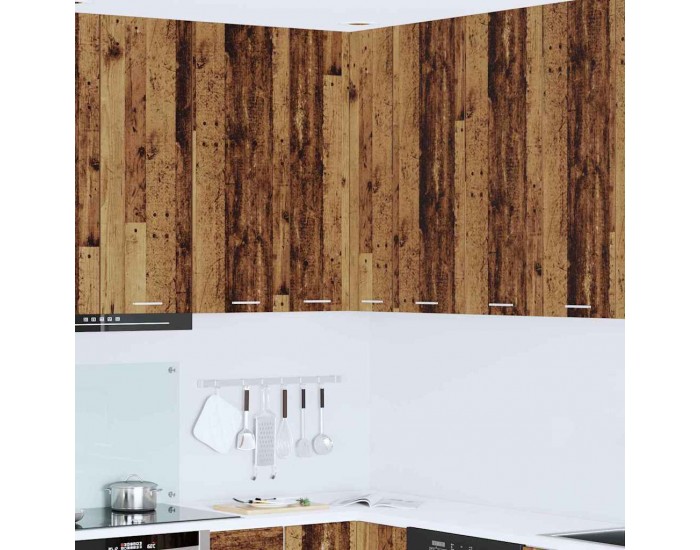 Sonata H Висящ шкаф с рафт Riga Стара дървесина и бяло 57 x 57 x 100 см