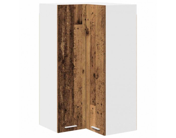 Sonata H Висящ шкаф с рафт Riga Стара дървесина и бяло 57 x 57 x 100 см