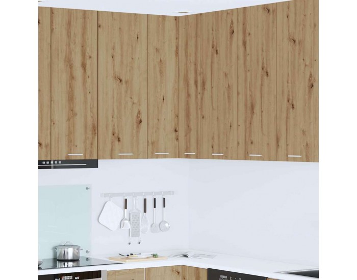 Sonata H Висящ шкаф с рафт Riga Занаятчийски дъб и бяло 57 x 57 x 100 см