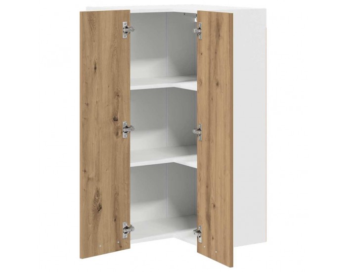 Sonata H Висящ шкаф с рафт Riga Занаятчийски дъб и бяло 57 x 57 x 100 см