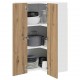 Sonata H Висящ шкаф с рафт Riga Занаятчийски дъб и бяло 57 x 57 x 100 см
