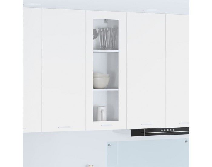 Sonata H Висящ шкаф с рафт Riga Бяло 40 x 31 x 100 см Инженерно дърво