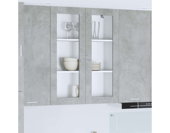 Sonata H Висящ шкаф Riga Циментено сиво 80 x 31 x 100 см Инженерно дърво