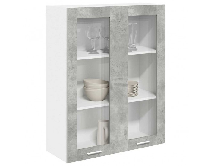 Sonata H Висящ шкаф Riga Циментено сиво 80 x 31 x 100 см Инженерно дърво