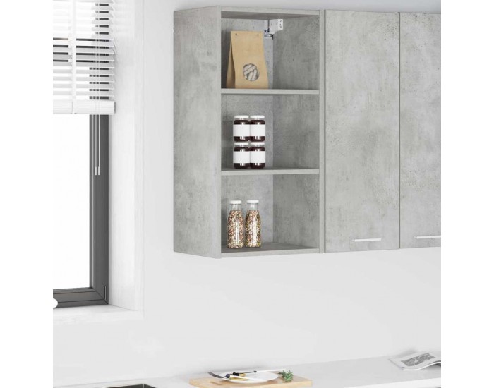 Sonata H Висящ шкаф с рафт Riga Циментено сиво 40 x 29,5 x 80 см
