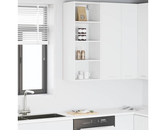 Sonata H Висящ шкаф с рафт Riga Бяло 40 x 29,5 x 100 см Инженерно дърво