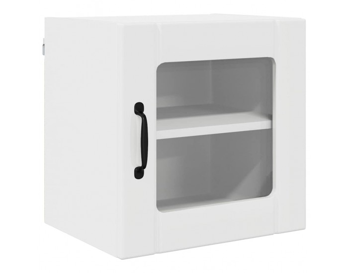 Sonata H Горен кухненски шкаф с рафт Лъскаво бяло 40 x 31 x 40 см