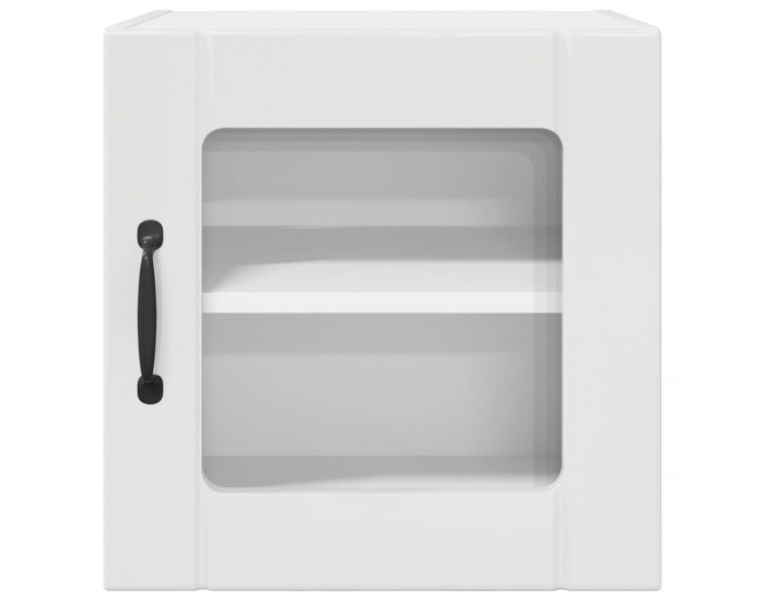 Sonata H Горен кухненски шкаф с рафт Лъскаво бяло 40 x 31 x 40 см