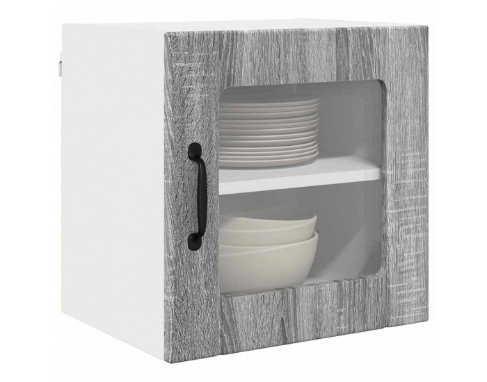 Sonata H Горен кухненски шкаф с рафт 2 pcs Сив Сонома 40 x 31 x 40 см