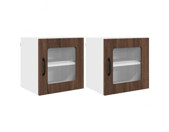 Sonata H Горен кухненски шкаф с рафт 2 pcs Кафяв дъб 40 x 31 x 40 см