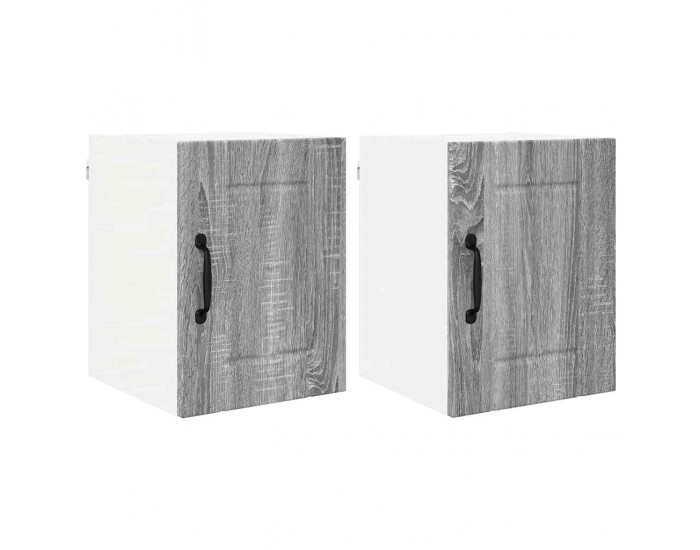 Sonata H Горен кухненски шкаф с рафт 2 pcs Сив Сонома 30 x 31 x 40 см