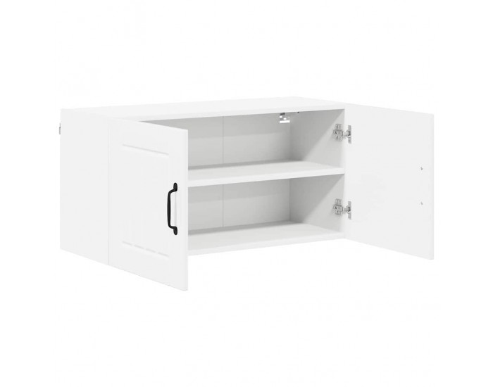 Sonata H Горен кухненски шкаф с рафт Лъскаво бяло 80 x 31 x 40 см