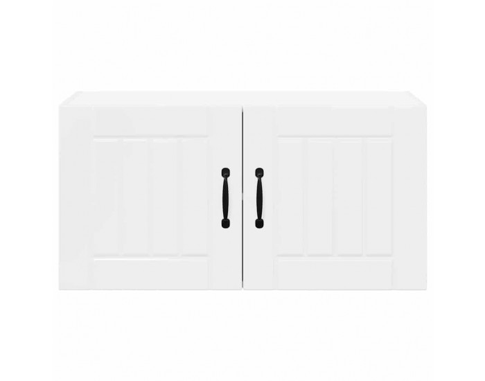 Sonata H Горен кухненски шкаф с рафт Лъскаво бяло 80 x 31 x 40 см