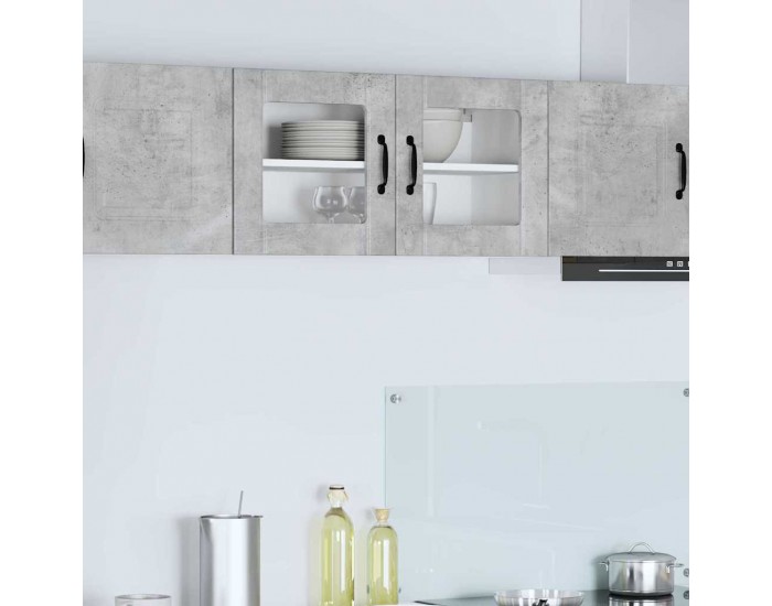 Sonata H Горен кухненски шкаф с рафт Циментено сиво 80 x 31 x 40 см