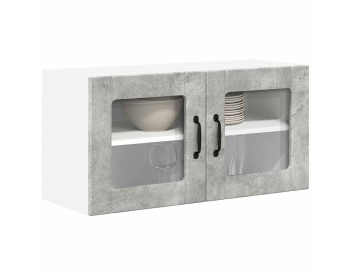 Sonata H Горен кухненски шкаф с рафт Циментено сиво 80 x 31 x 40 см