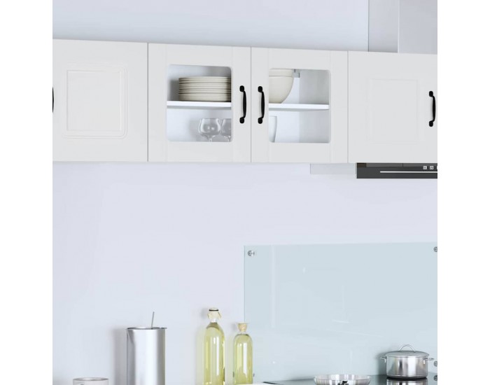 Sonata H Горен кухненски шкаф с рафт Лъскаво бяло 80 x 31 x 40 см