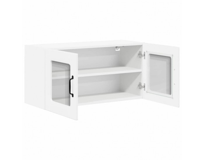 Sonata H Горен кухненски шкаф с рафт Лъскаво бяло 80 x 31 x 40 см