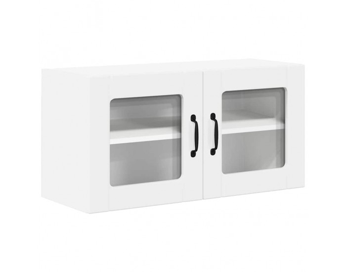 Sonata H Горен кухненски шкаф с рафт Лъскаво бяло 80 x 31 x 40 см