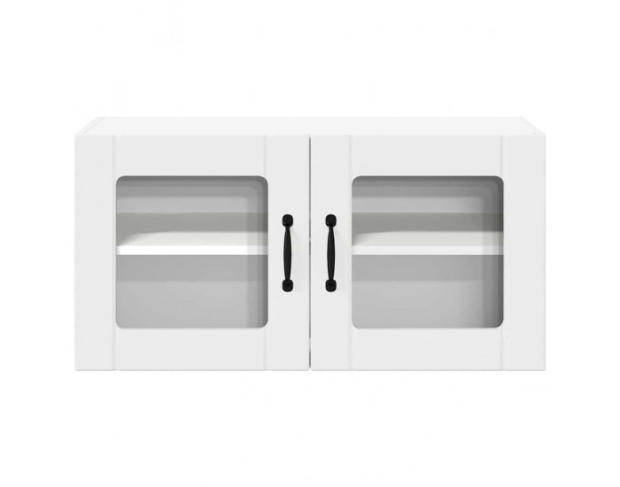 Sonata H Горен кухненски шкаф с рафт Лъскаво бяло 80 x 31 x 40 см