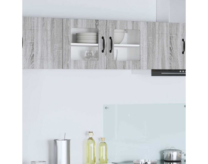 Sonata H Горен кухненски шкаф Сив Сонома 80 x 31 x 40 см Инженерно дърво