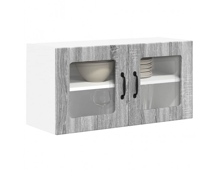 Sonata H Горен кухненски шкаф Сив Сонома 80 x 31 x 40 см Инженерно дърво