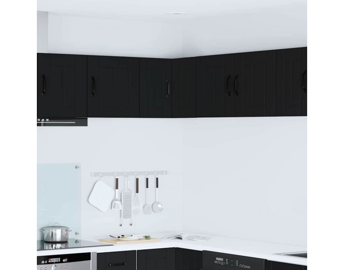 Sonata H Горен кухненски шкаф Черно 57 x 57 x 40 см Инженерно дърво