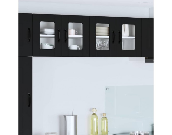 Sonata H Горен кухненски шкаф с рафт 2 pcs Черно 60 x 31 x 40 см