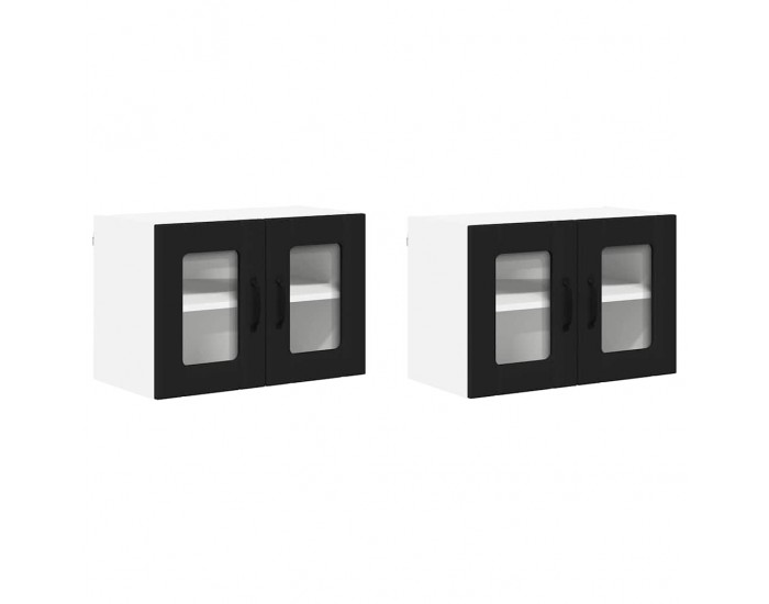 Sonata H Горен кухненски шкаф с рафт 2 pcs Черно 60 x 31 x 40 см