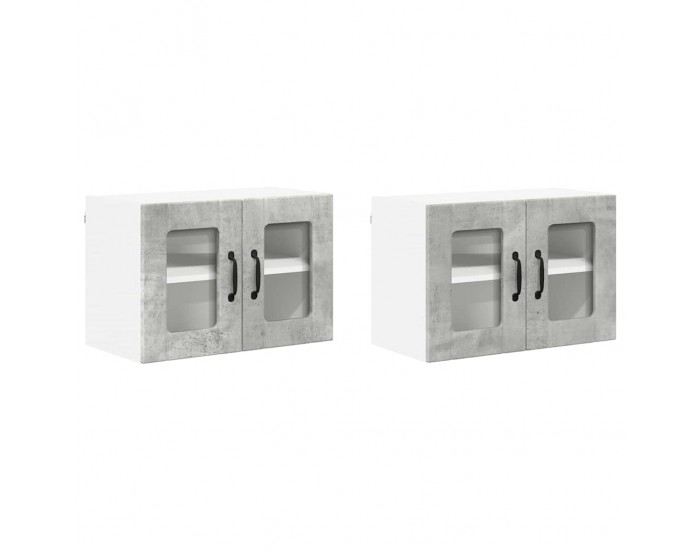 Sonata H Горен кухненски шкаф 2 pcs Циментено сиво 60 x 31 x 40 см