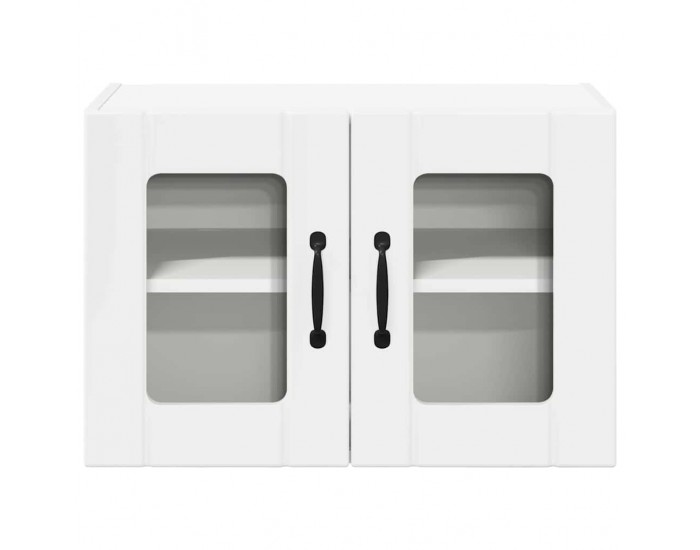 Sonata H Горен кухненски шкаф с рафт Лъскаво бяло 60 x 31 x 40 см