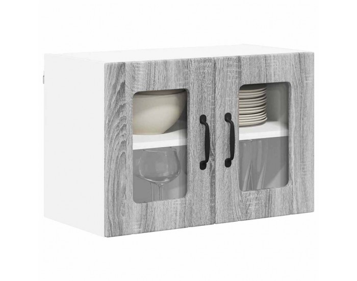 Sonata H Горен кухненски шкаф с рафт 2 pcs Сив Сонома 60 x 31 x 40 см