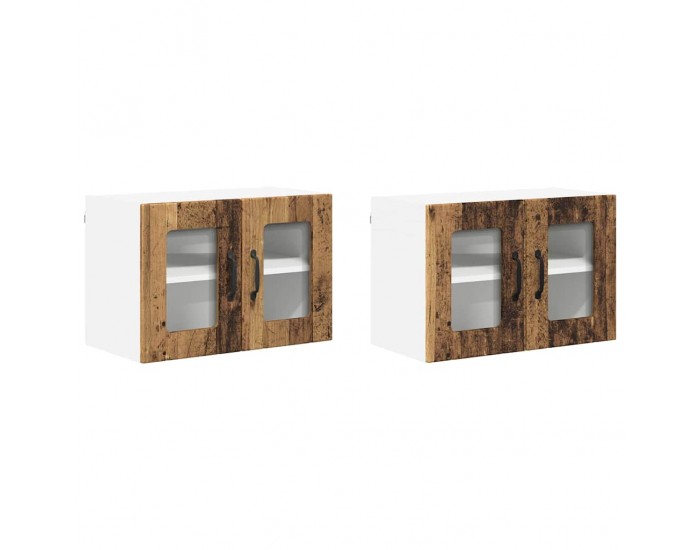 Sonata H Горен кухненски шкаф с рафт 2 pcs Старо дърво 60 x 31 x 40 см