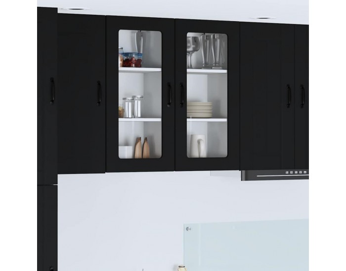 Sonata H Горен кухненски шкаф Черно 40 x 31 x 80 см Инженерно дърво