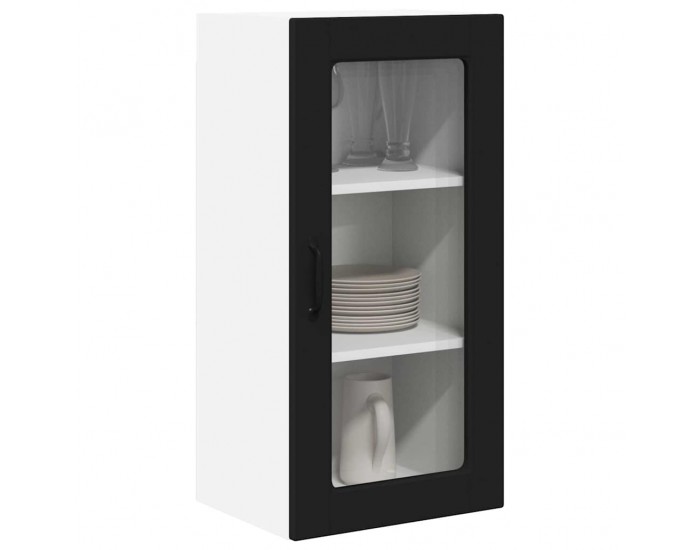 Sonata H Горен кухненски шкаф с рафт 2 pcs Черно 40 x 31 x 80 см