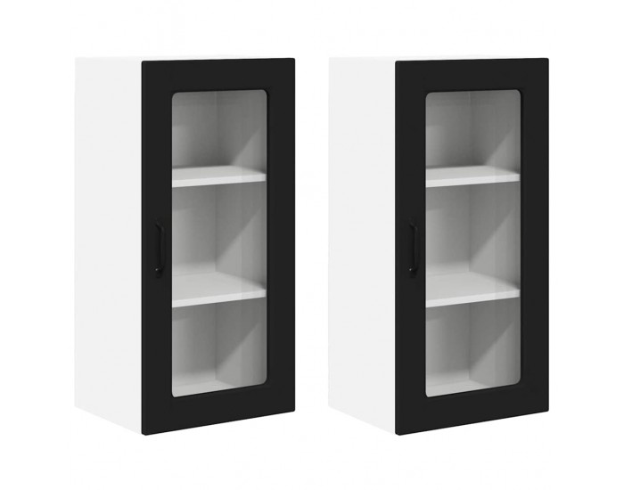 Sonata H Горен кухненски шкаф с рафт 2 pcs Черно 40 x 31 x 80 см