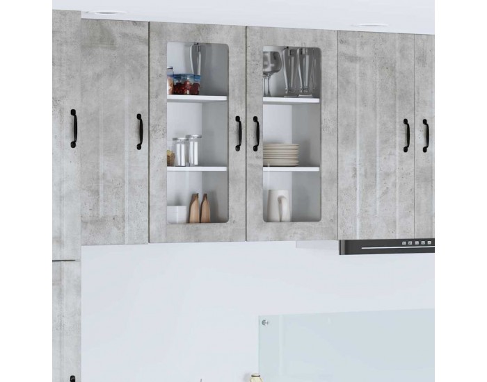 Sonata H Горен кухненски шкаф с рафт Циментено сиво 40 x 31 x 80 см