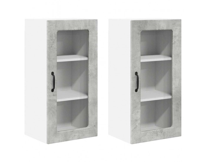 Sonata H Горен кухненски шкаф 2 pcs Циментено сиво 40 x 31 x 80 см