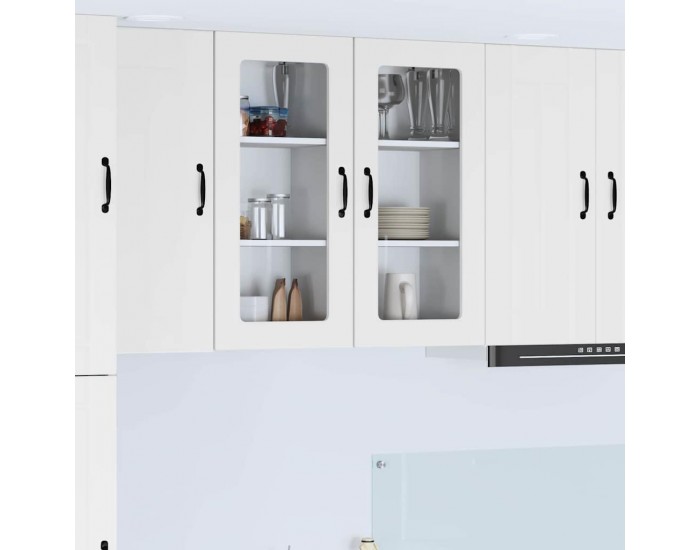Sonata H Горен кухненски шкаф с рафт 2 pcs Лъскаво бяло 40 x 31 x 80 см
