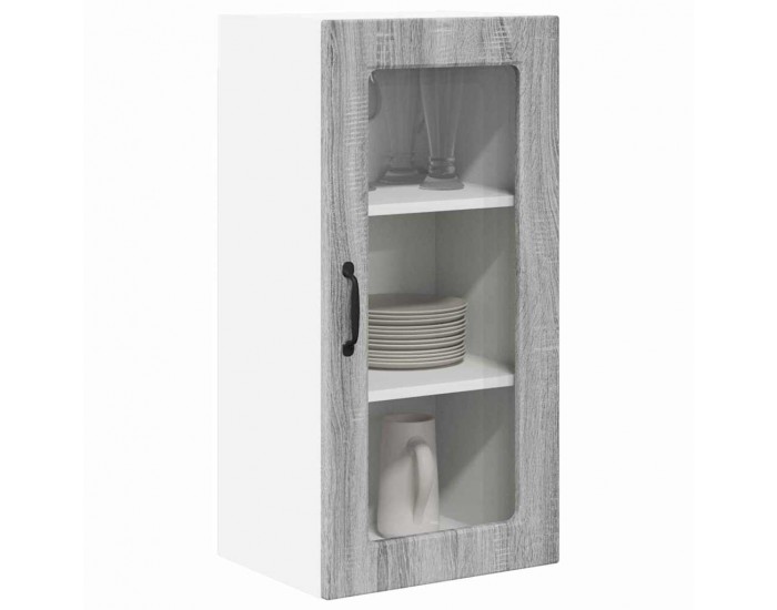 Sonata H Горен кухненски шкаф с рафт 2 pcs Сив Сонома 40 x 31 x 80 см