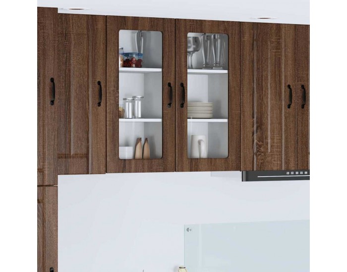 Sonata H Горен кухненски шкаф Кафяв дъб 40 x 31 x 80 см Инженерно дърво