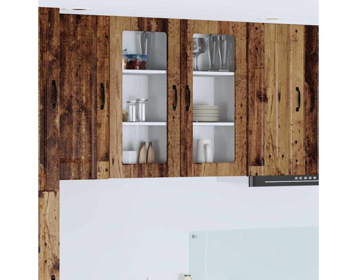 Sonata H Горен кухненски шкаф с рафт 2 pcs Старо дърво 40 x 31 x 80 см