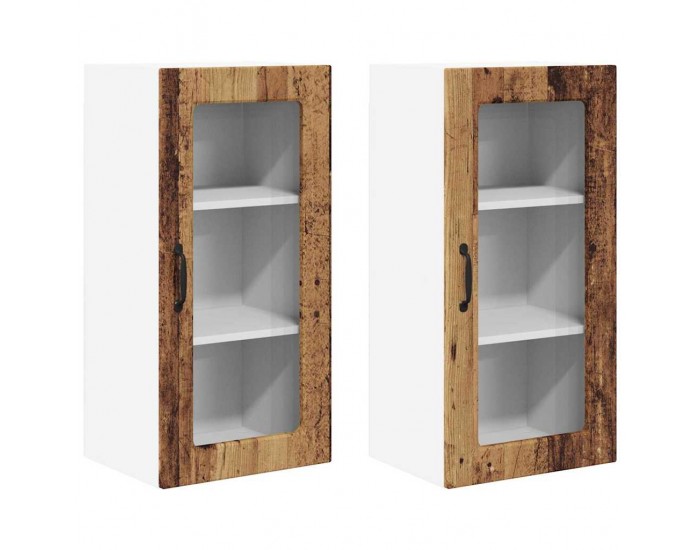 Sonata H Горен кухненски шкаф с рафт 2 pcs Старо дърво 40 x 31 x 80 см