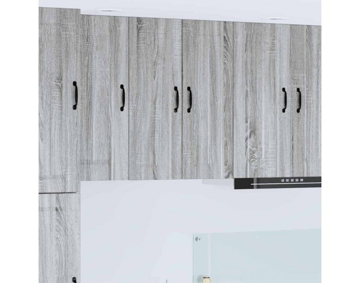 Sonata H Горен кухненски шкаф с рафт 2 pcs Сив Сонома 30 x 31 x 80 см