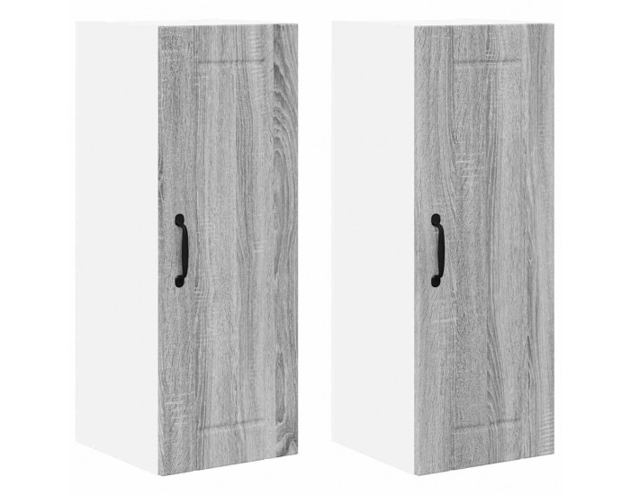 Sonata H Горен кухненски шкаф с рафт 2 pcs Сив Сонома 30 x 31 x 80 см