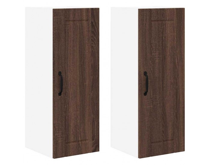 Sonata H Горен кухненски шкаф с рафт 2 pcs Кафяв дъб 30 x 31 x 80 см