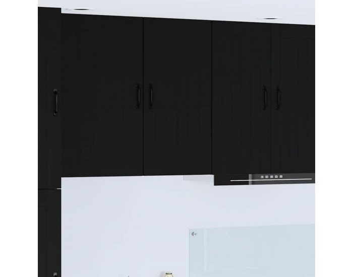 Sonata H Горен кухненски шкаф Черно 40 x 31 x 80 см Инженерно дърво