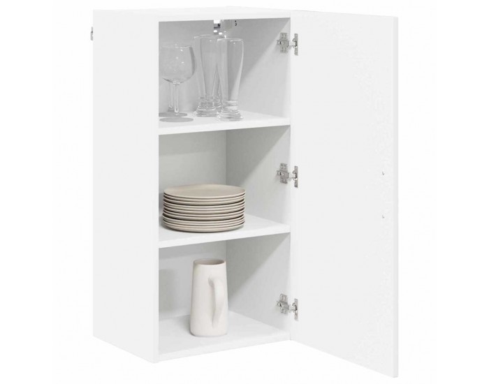 Sonata H Горен кухненски шкаф с рафт Лъскаво бяло 40 x 31 x 80 см